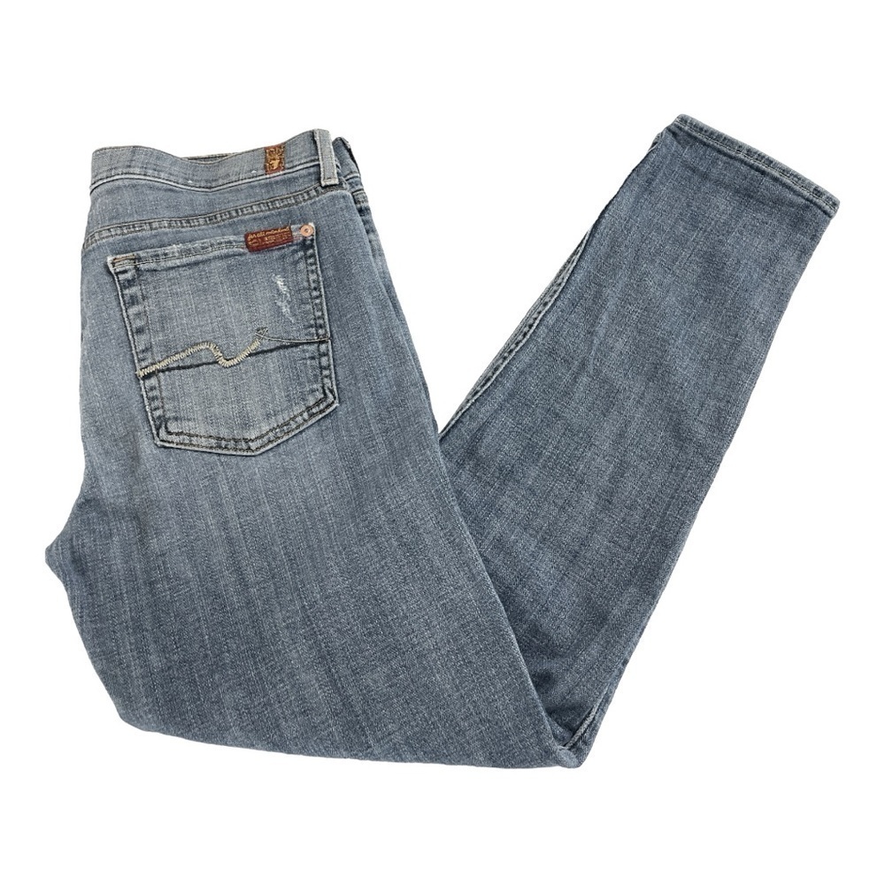 7 For All Mankind Josefina Skinny Boyfriend Blue Jeans 27